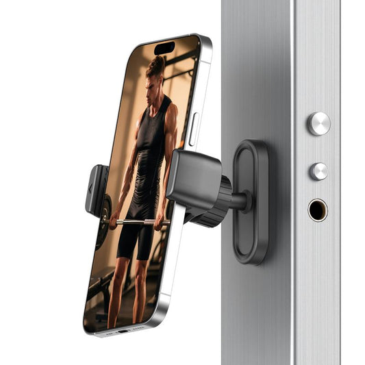 360° Adjustable Magnetic Phone Holder for Gym - Strong Portable Mount for Workout Recording, Compatible with Android and iPhone 16/15/14/13/12, Ideal Fitness Accessory Gift for Men and Women