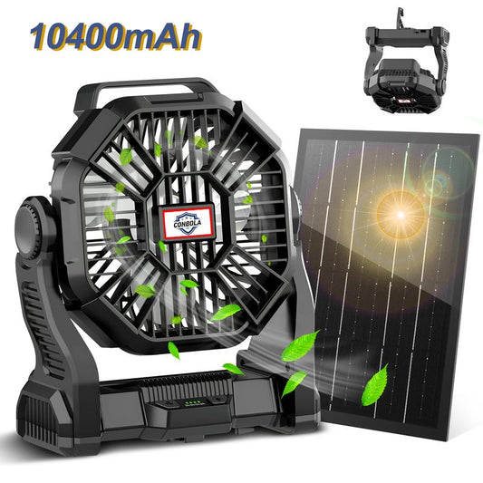 Rechargeable Portable Camping Fan with Integrated Light
